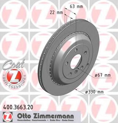 ZIMMERMANN 400366320 Тормозные диски для MERCEDES-BENZ R-CLASS