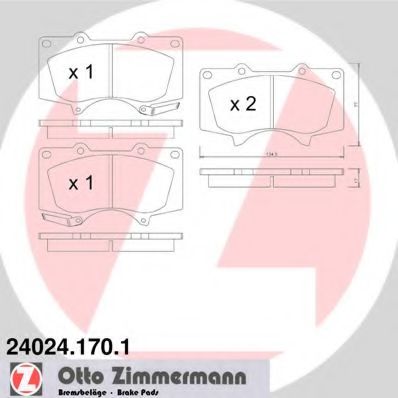ZIMMERMANN 240241701 Тормозные колодки ZIMMERMANN для MITSUBISHI