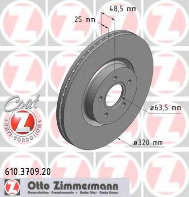 ZIMMERMANN 610370920 Тормозные диски ZIMMERMANN для VOLVO