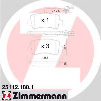 ZIMMERMANN 251121801 Тормозные колодки ZIMMERMANN для NISSAN