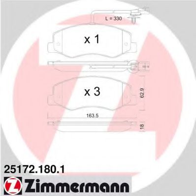 ZIMMERMANN 251721801 Тормозные колодки ZIMMERMANN для NISSAN