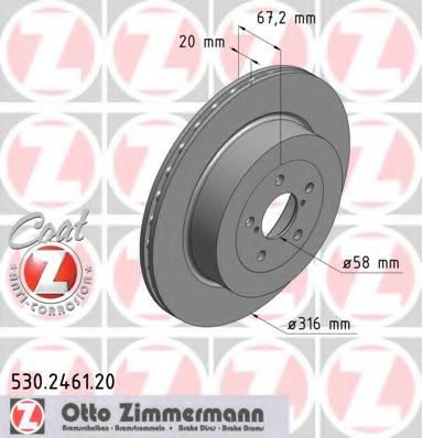 ZIMMERMANN 530246120 Тормозные диски ZIMMERMANN для SUBARU
