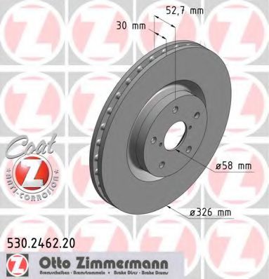 ZIMMERMANN 530246220 Тормозные диски ZIMMERMANN для SUBARU