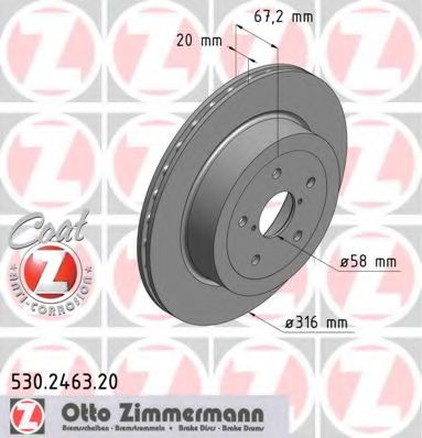 ZIMMERMANN 530246320 Тормозные диски ZIMMERMANN для SUBARU
