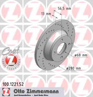 ZIMMERMANN 100122152 Тормозные диски ZIMMERMANN 