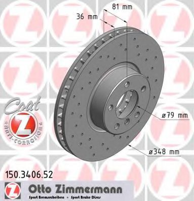 ZIMMERMANN 150340652 Тормозные диски ZIMMERMANN 