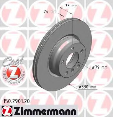 ZIMMERMANN 150290120 Тормозные диски ZIMMERMANN для BMW