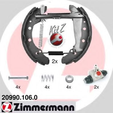 ZIMMERMANN 209901060 Ремкомплект барабанных колодок ZIMMERMANN для SEAT