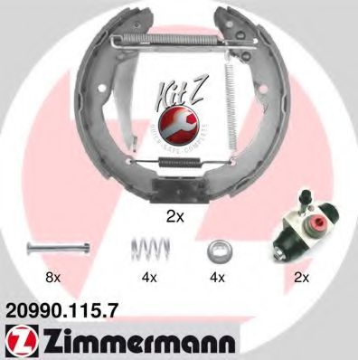 ZIMMERMANN 209901157 Ремкомплект барабанных колодок ZIMMERMANN для SEAT