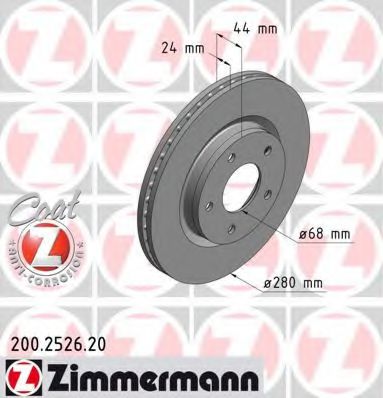 ZIMMERMANN 200252620 Тормозные диски ZIMMERMANN 