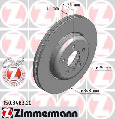 ZIMMERMANN 150348320 Тормозные диски для BMW 6