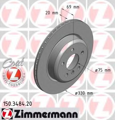 ZIMMERMANN 150348420 Тормозные диски ZIMMERMANN для BMW