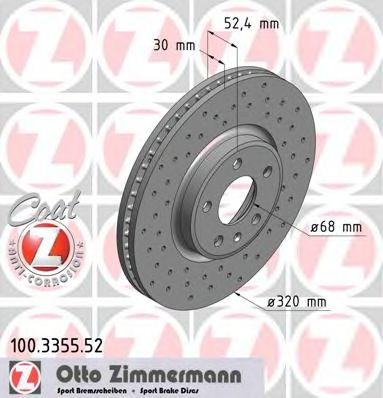 ZIMMERMANN 100335552 Тормозные диски ZIMMERMANN 