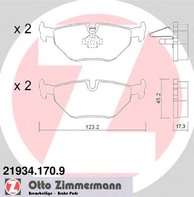 ZIMMERMANN 219341709 Тормозные колодки ZIMMERMANN для BMW