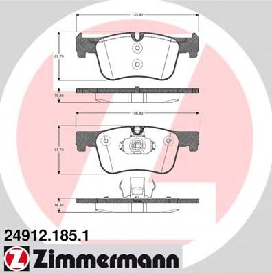ZIMMERMANN 249121851 Тормозные колодки ZIMMERMANN для BMW