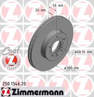 ZIMMERMANN 250134620 Тормозные диски ZIMMERMANN для FORD
