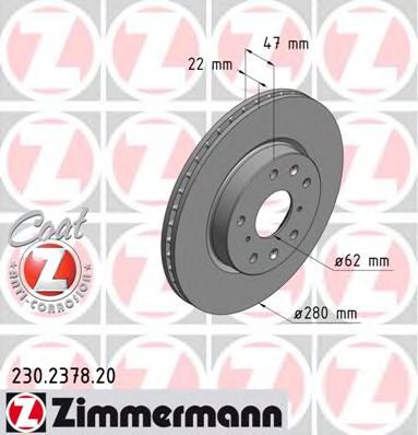 ZIMMERMANN 230237820 Тормозные диски ZIMMERMANN для SUZUKI