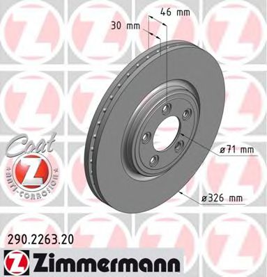 ZIMMERMANN 290226320 Тормозные диски ZIMMERMANN для JAGUAR