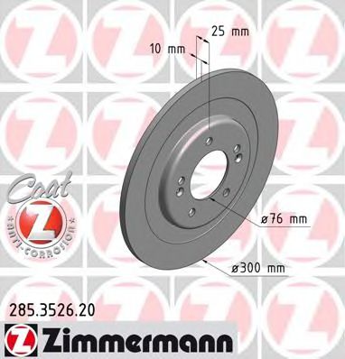 ZIMMERMANN 285352620 Тормозные диски ZIMMERMANN для KIA