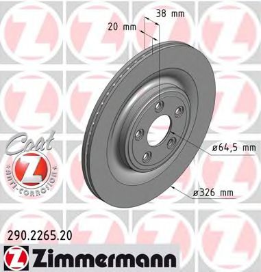 ZIMMERMANN 290226520 Тормозные диски для JAGUAR XJ