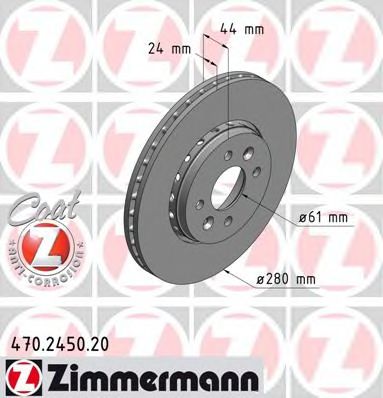 ZIMMERMANN 470245020 Тормозные диски для DACIA LODGY