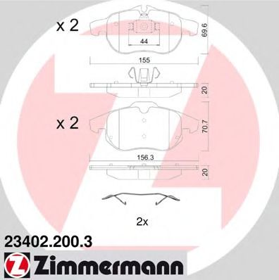 ZIMMERMANN 234022003 Тормозные колодки ZIMMERMANN для OPEL SIGNUM