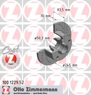 ZIMMERMANN 100122952 Тормозные диски ZIMMERMANN 