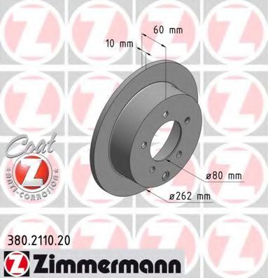 ZIMMERMANN 380211020 Тормозные диски ZIMMERMANN для MITSUBISHI