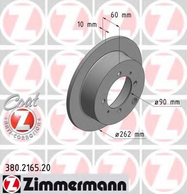 ZIMMERMANN 380216520 Тормозные диски для MITSUBISHI SANTAMO
