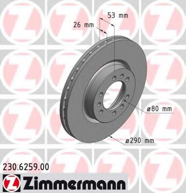 ZIMMERMANN 230625900 Тормозные диски ZIMMERMANN для IVECO