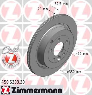 ZIMMERMANN 450520320 Тормозные диски для LAND ROVER