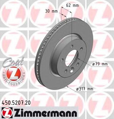 ZIMMERMANN 450520720 Тормозные диски для LAND ROVER RANGE ROVER SPORT