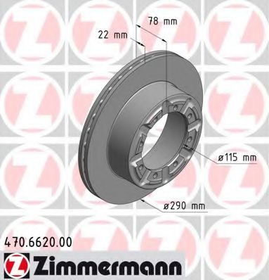 ZIMMERMANN 470662000 Тормозные диски ZIMMERMANN для RENAULT TRUCKS