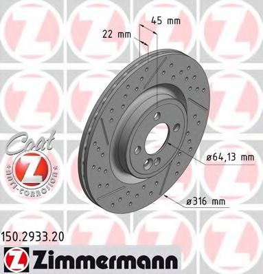 ZIMMERMANN 150293320 Тормозные диски ZIMMERMANN для MINI
