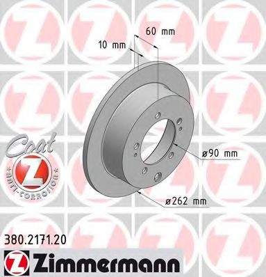 ZIMMERMANN 380217120 Тормозные диски для MITSUBISHI ECLIPSE