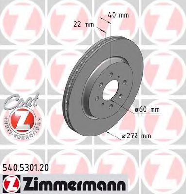 ZIMMERMANN 540530120 Тормозные диски ZIMMERMANN для SUZUKI