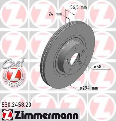 ZIMMERMANN 530245820 Тормозные диски ZIMMERMANN для SUBARU FORESTER