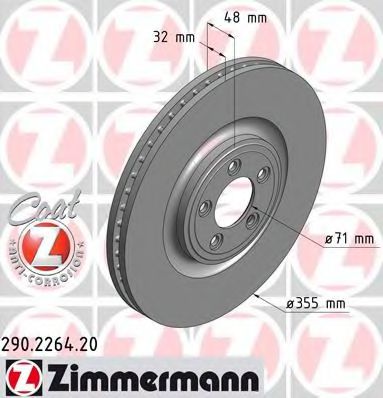 ZIMMERMANN 290226420 Тормозные диски для JAGUAR F-TYPE
