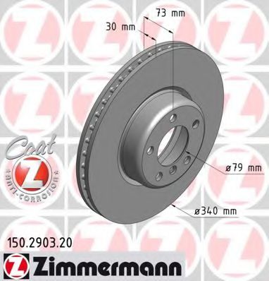 ZIMMERMANN 150290320 Тормозные диски для BMW 2