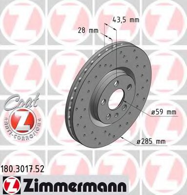 ZIMMERMANN 180301752 Тормозные диски ZIMMERMANN для FIAT