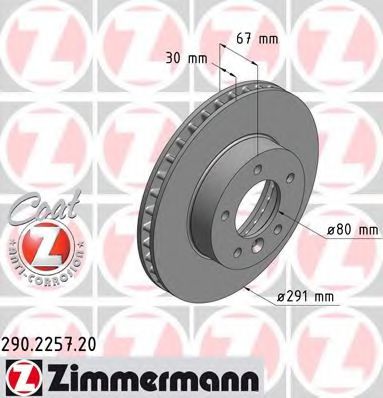ZIMMERMANN 290225720 Тормозные диски для DAIMLER