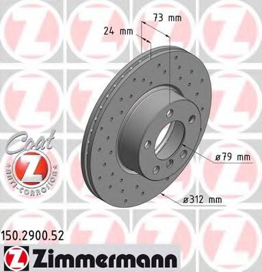 ZIMMERMANN 150290052 Тормозные диски ZIMMERMANN 
