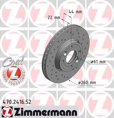 ZIMMERMANN 470241652 Тормозные диски ZIMMERMANN для DACIA