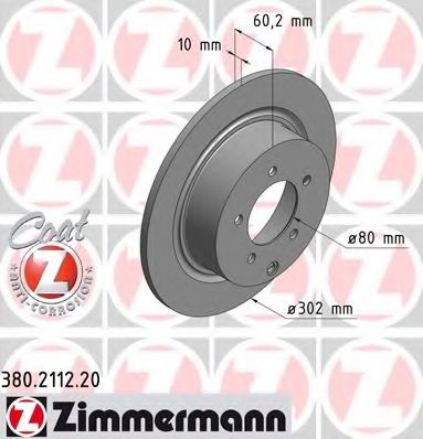 ZIMMERMANN 380211220 Тормозные диски ZIMMERMANN для PEUGEOT