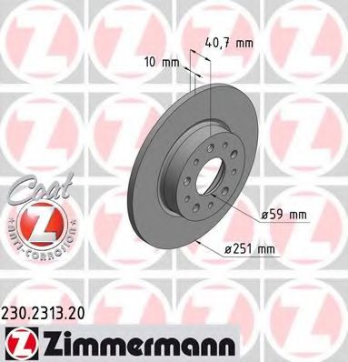 ZIMMERMANN 230231320 Тормозные диски ZIMMERMANN для FIAT