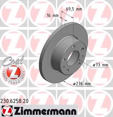 ZIMMERMANN 230625820 Тормозные диски ZIMMERMANN для IVECO