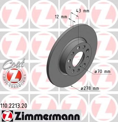 ZIMMERMANN 110221320 Тормозные диски ZIMMERMANN для FIAT