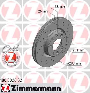 ZIMMERMANN 180302652 Тормозные диски ZIMMERMANN для CITROEN