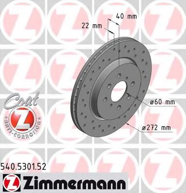 ZIMMERMANN 540530152 Тормозные диски ZIMMERMANN для SUZUKI