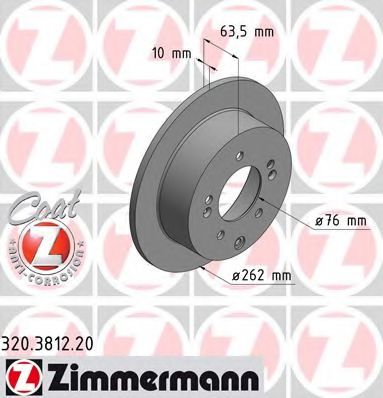 ZIMMERMANN 320381220 Тормозные диски ZIMMERMANN для KIA